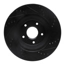R1 88-96 Chevrolet Corvette Right Front Drilled & Slotted Black Brake Rotor