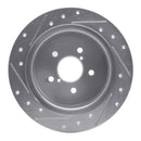 R1 05-09 Subaru Outback Rear Right Drilled & Slotted Silver Brake Rotor
