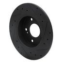 R1 94-04 Infiniti I30 Rear Left Drilled & Slotted Black Brake Rotor