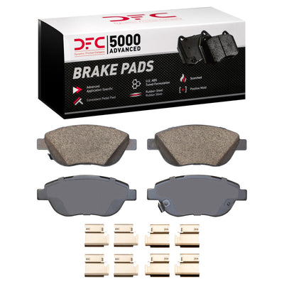 DFC 12-19 Fiat 500 (USA/Canada) Front 5000 Advanced Low Metallic Brake Pads and Hardware Kit