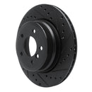 R1 08-13 BMW 135IS Rear Right Drilled & Slotted Black Brake Rotor