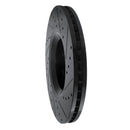 R1 05-11 Audi A6 Quattro Front Left Drilled & Slotted Black Brake Rotor