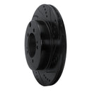 R1 03-06 Mitsubishi Lancer Rear Right Drilled & Slotted Black Brake Rotor