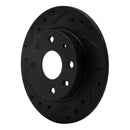 R1 90-93 Mazda Miata Rear Left Drilled & Slotted Black Brake Rotor