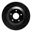 R1 97-09 Cadillac XLR Front & Rear Drilled & Slotted Black Brake Rotor Set