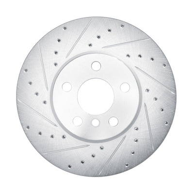R1 16-24 Mini Cooper (Excl Clubman) Front Left Drilled & Slotted Silver Brake Rotor