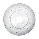 R1 16-24 Mini Cooper (Excl Clubman) Front Left Drilled & Slotted Silver Brake Rotor
