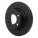 R1 05-07 BMW 120i (Mexico) Front Left Drilled & Slotted Black Brake Rotor