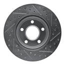 R1 04-09 Buick Allure Front Left Drilled & Slotted Silver Brake Rotor