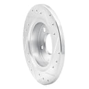 R1 93-05 Ford Taurus SHO Rear Left Drilled & Slotted Silver Brake Rotor