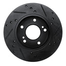R1 96-98 Nissan 240SX Front Left Drilled & Slotted Black Brake Rotor