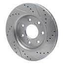 R1 10-14 Ford F-150 4WD Front Left Drilled & Slotted Silver Brake Rotor