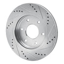 R1 05-07 Infiniti QX56 Front Left Drilled & Slotted Silver Brake Rotor