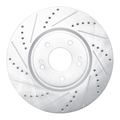 R1 03-06 Mitsubishi Lancer Front Drilled & Slotted Silver Brake Rotor Set