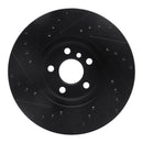 R1 15-25 BMW 228I xDrive Gran Coupe Front Right Drilled & Slotted Black Brake Rotor
