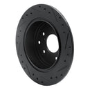 R1 90-96 Infiniti Q45 Rear Left Drilled & Slotted Black Brake Rotor
