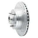 R1 1987-1990 Dodge Dakota RWD Front Right Drilled & Slotted Silver Brake Rotor