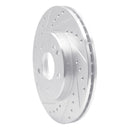 R1 94-97 Mercedes-Benz C280 Front Left Drilled & Slotted Silver Brake Rotor