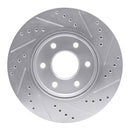 R1 05-21 Nissan Frontier Front Left Drilled & Slotted Silver Brake Rotor
