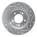 R1 07-12 Kia Rondo (Canada) Rear Left Drilled & Slotted Silver Brake Rotor