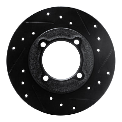 R1 88-93 Ford Festiva Front Right Drilled & Slotted Black Brake Rotor