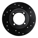 R1 88-93 Ford Festiva Front Right Drilled & Slotted Black Brake Rotor