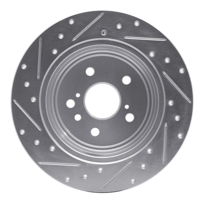 R1 08-13 Toyota Highlander Rear Drilled & Slotted Silver Brake Rotor Set