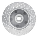 R1 73-93 Ford E-100 Econoline Front Right Drilled & Slotted Silver Brake Rotor