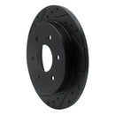 R1 04-15 Infiniti QX56 Rear Left Drilled & Slotted Black Brake Rotor