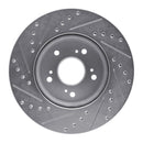 R1 07-16 Acura RDX Front Right Drilled & Slotted Silver Brake Rotor