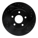 R1 89-90 Ford Thunderbird Front Right Drilled & Slotted Black Brake Rotor