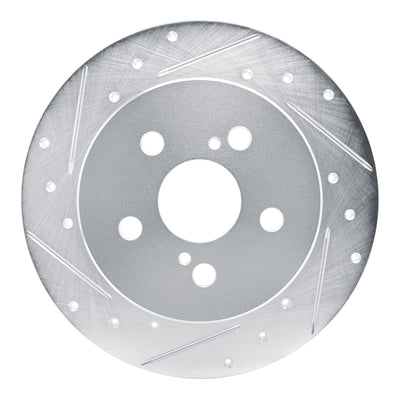 R1 19-25 Toyota Corolla (US/Canada) Rear Left Drilled & Slotted Silver Brake Rotor