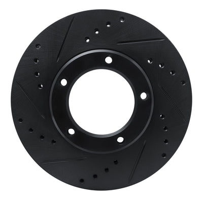 R1 84-95 Toyota Pickup Front Left Drilled & Slotted Black Brake Rotor