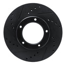 R1 84-95 Toyota Pickup Front Left Drilled & Slotted Black Brake Rotor