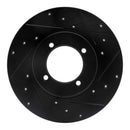 R1 70-73 Nissan 240Z Front Right Drilled & Slotted Black Brake Rotor