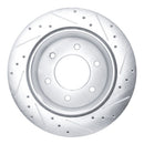 R1 19-25 Ford Ranger (USA/Canada) Rear Left Drilled & Slotted Silver Brake Rotor
