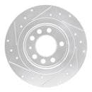 R1 06-10 Pontiac SOLSTICE Rear Right Drilled & Slotted Silver Brake Rotor