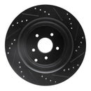 R1 09-24 Infiniti QX70 Rear Drilled & Slotted Black Brake Rotor Set