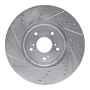 R1 16-22 Honda Civic Front Drill & Slot Silver Rotors