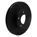 R1 90-97 Jaguar XJ6 Front Right Drilled & Slotted Black Brake Rotor