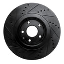 R1 16-25 Mazda CX-5 Front Right Drilled & Slotted Black Brake Rotor
