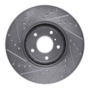 R1 09-23 Nissan 370Z Front Right Drilled & Slotted Silver Brake Rotor
