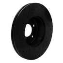 R1 06-13 BMW 328i Front Drilled & Slotted Black Brake Rotor Set