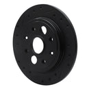 R1 86-89 Acura Integra Rear Left Drilled & Slotted Black Brake Rotor