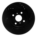 R1 00-05 Toyota Echo Front Left Drilled & Slotted Black Brake Rotor