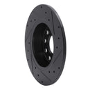 R1 05-25 Audi A3 (Mexico) Rear Left Drilled & Slotted Black Brake Rotor