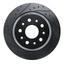 R1 20-24 Jeep Gladiator Rear Drilled & Slotted Black Brake Rotor Set
