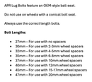 APR Wheel Spacers - 5x112 - 57.1mm CB - 20mm Thick (Set of 2) w/ 47mm Bolts x10