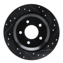 R1 06-15 Mazda 5 Rear Right Drilled & Slotted Black Brake Rotor
