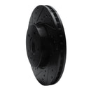 R1 13-25 Cadillac CT4 Front Left Drilled & Slotted Black Brake Rotor